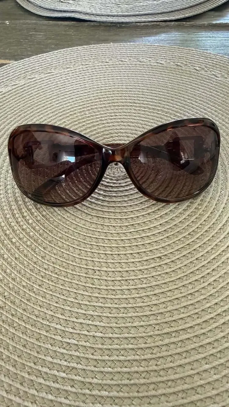 Elle Brown Tortoise Shell Butterfly Sunglasses with Silver Hardware